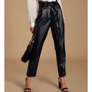 ABERCROMBIE & FITCH Vegan Faux Leather Paper Bag Pants Size Small